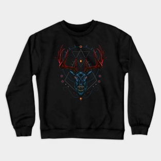 Vector Deer head illustration with ornament Crewneck Sweatshirt